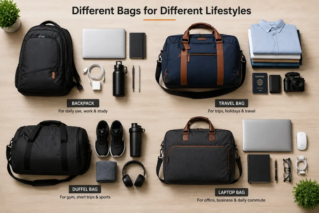 Different types of bags for different lifestyles