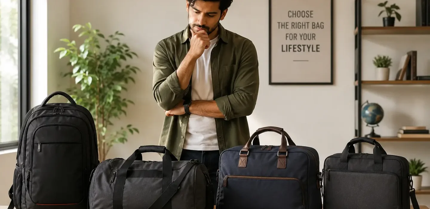 Person choosing the right bag for their lifestyle