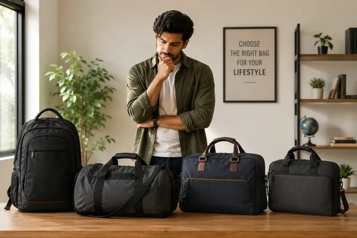Person choosing the right bag for their lifestyle